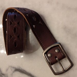 Lucky Brand leather Cutout Design belt.  Beautiful leatherwork!